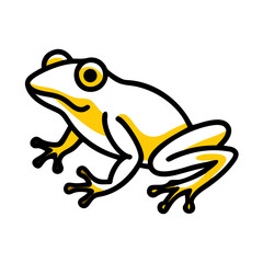 Yellow Frog Icon - Perfect Vector for Eco-Themed and Educational Graphics