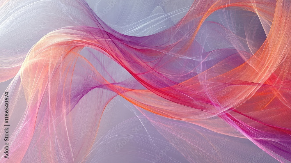 Poster soft abstract colorful waves flowing gracefully on subtle gray background for creative projects and 