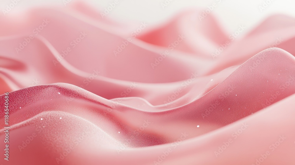 Poster elegant soft pink fabric waves creating a dreamy abstract background with gentle flow and subtle tex