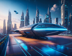 スペースポートに停泊する宇宙船