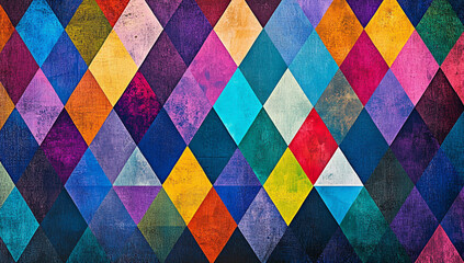 Vibrant Geometric Abstract Design with Triangles and Polygons in Multiple Colors