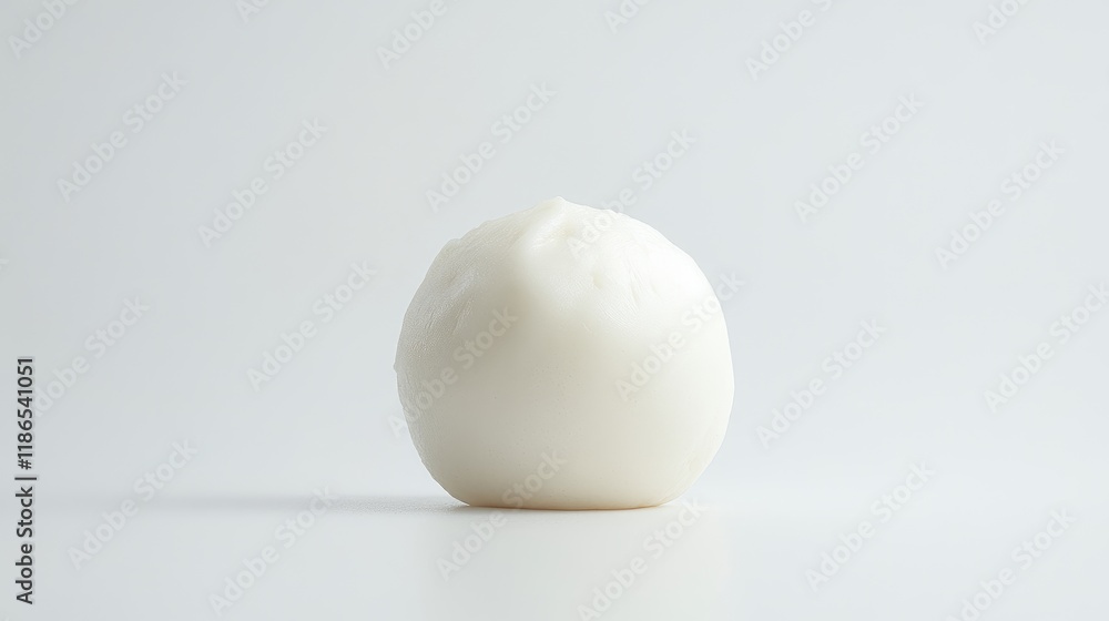 Poster steamed bun isolated on minimalistic white background showcasing culinary simplicity and texture in 