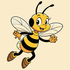Cartoon Bee Vector - Cute and Playful Design for Kids and Branding Projects