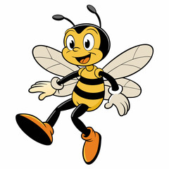 Cartoon Bee Vector - Cute and Playful Design for Kids and Branding Projects