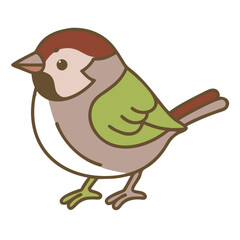 Whimsical Sparrow Icon Vector - Perfect for Digital and Print Projects