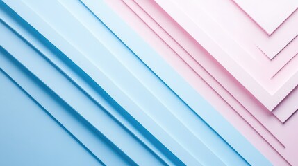 Obraz premium Soft Blue and Pink Pastel Minimalist Gradient Paper Layers for Elegant Background Design