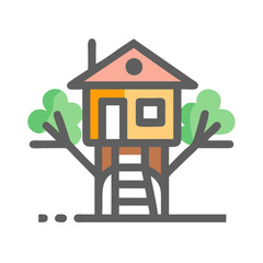 Charming Treehouse Vector - Perfect for Kids&rsquo; Projects and Outdoor Themes