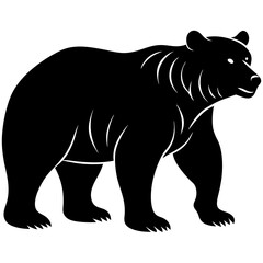 Bold Bear Silhouette Vector - High-Quality Illustration for Wildlife Graphics