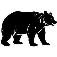 Bold Bear Silhouette Vector - High-Quality Illustration for Wildlife Graphics