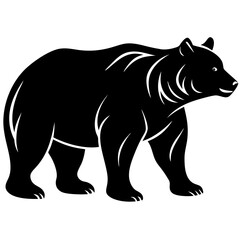 Majestic Bear Silhouette Vector - Ideal for Logos and Graphic Projects
