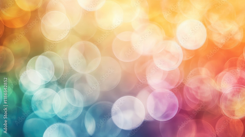 Poster vibrant soft color abstract background with elegant circular shapes and dreamy bokeh effect