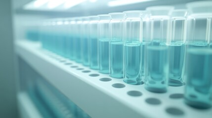 "Scientist Holding Flask with Test Tubes in Laboratory"