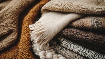 Cozy Textures of Cashmere and Wool Blends in Warm Earthy Tones for Autumn Styling