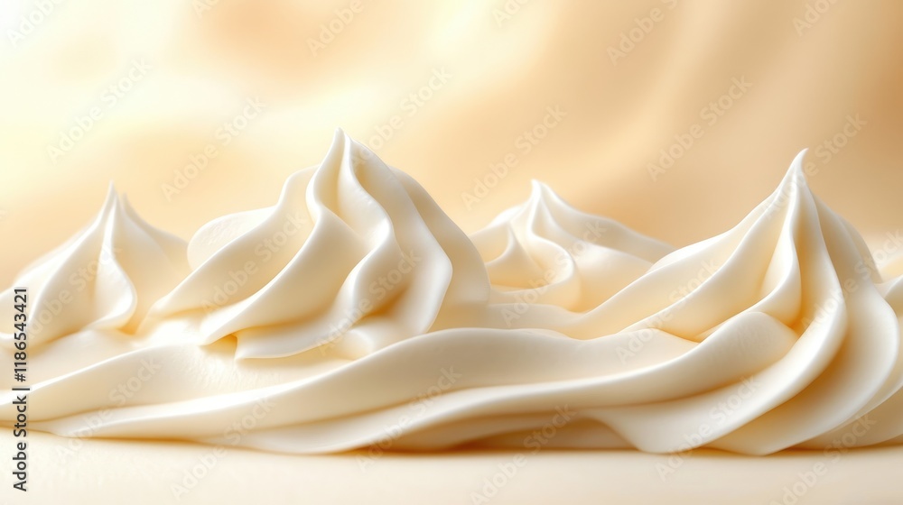 Poster silky cream waves against a soft backdrop illuminated with warm, inviting light creating a luxurious