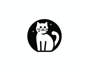 Silhouette cat icon vector illustration