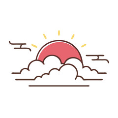 High-Quality Sunrise and Cloud Icon - Free Download for Creative Use