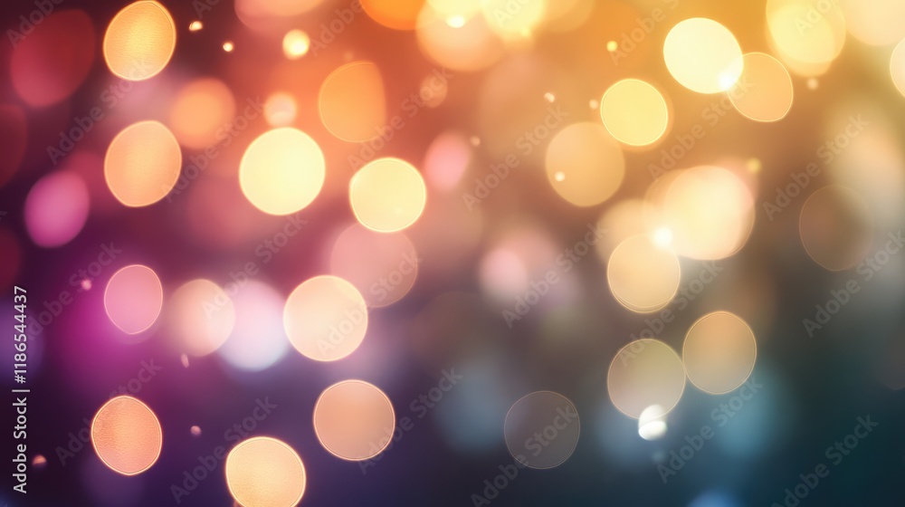Poster soft faded sparkling bokeh background with warm color palette for creative design projects