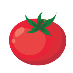 Ripe tomato. Vector illustration in flat style