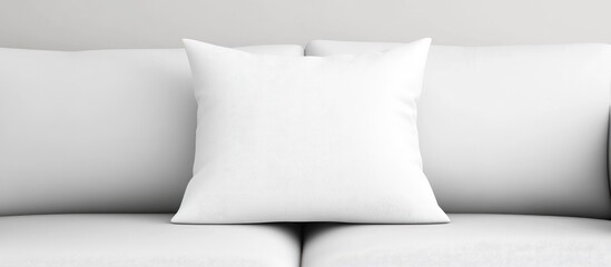 Elegant soft white pillow on a plush white sofa enhancing modern interior decor and home styling ambiance perfect for minimalistic spaces