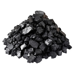 Obraz premium Pile of coal isolated on transparent background, PNG 