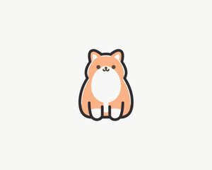 Cartoon cat logo design icon symbol vector illustration. 