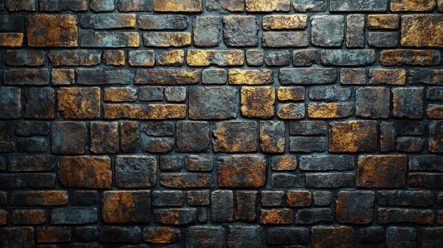 Fototapeta Dark, textured stone wall background.