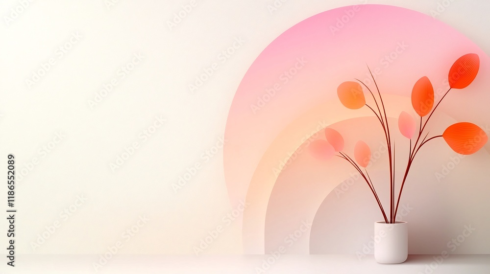 Aufkleber elegant and modern background featuring a soft pastel gradient transitioning from pink to beige hues