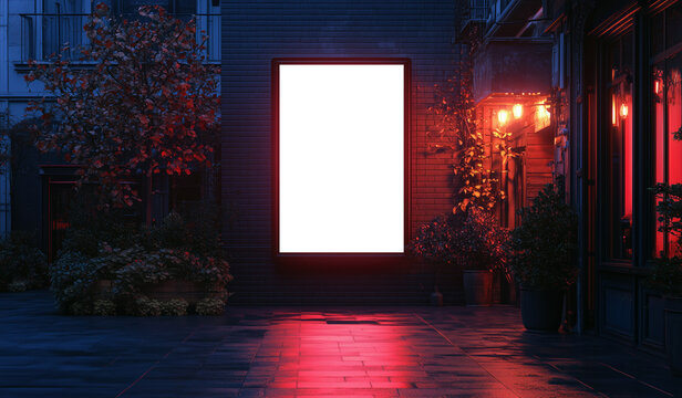 Mockup poster city box. Template poster advertising citylight. City format board, urban style, billboard in city. Mockup poster, city light box, street billboard, citylight. Realistic style photo