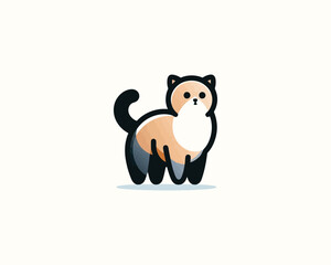 Cat logo design icon symbol vector illustration.