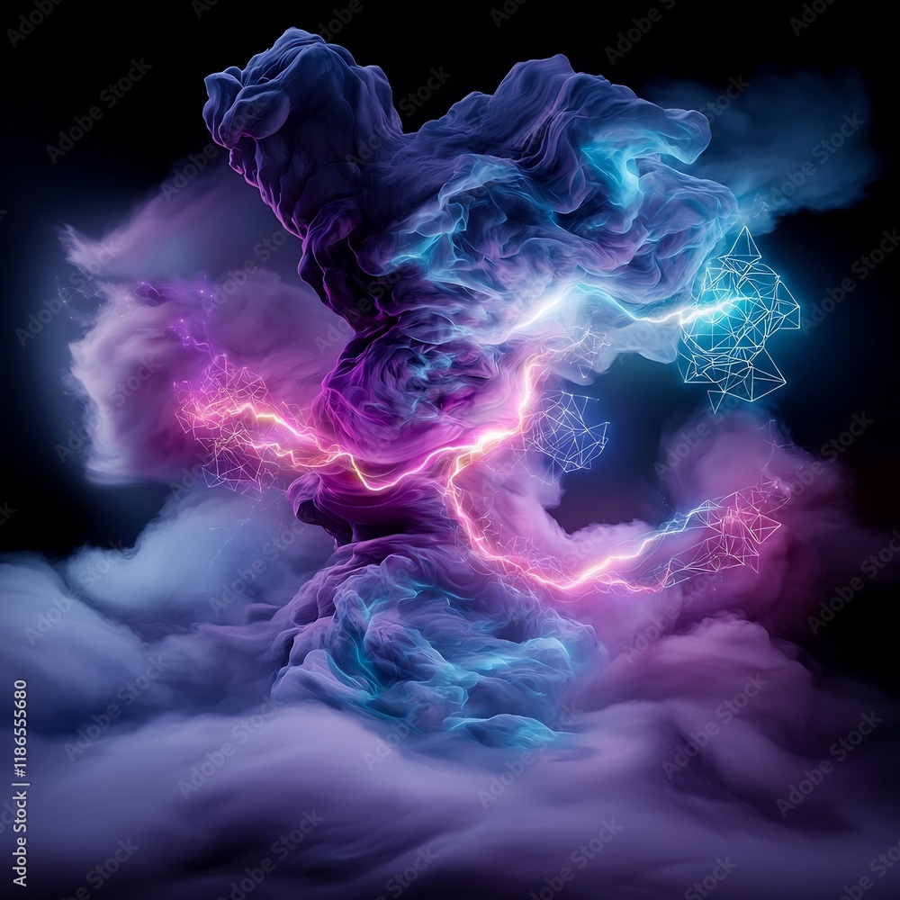 Poster transcendent light symphony of quantum energy manifestations in mesmerizing abstract composition glo