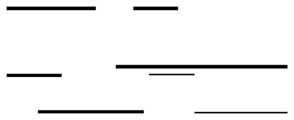 Black horizontal lines of varying lengths and placement create a modern asymmetrical design. Ideal for graphic design, decoration, technology, minimalism, modern art, grids, abstract line flat