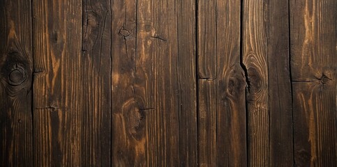 Naklejka premium Dark Wood Texture Background Surface Top View. Old and Weathered. Detailed Grain Texture. Natural Organic Texture. Deep Dark Tones. Ideal for Rustic or Vintage Backgrounds. Textured Designs Template