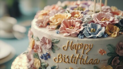 Blooming flower cake