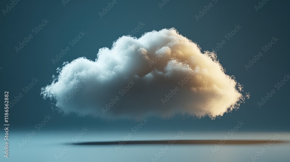 Poster softly illuminated cloud drifting in serene atmosphere creating a peaceful and calming backdrop for 