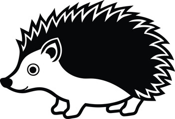 Hedgehog vector art, hedgehog silhouette vector illustration, hedgehog line art vector