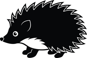 Hedgehog vector art, hedgehog silhouette vector illustration, hedgehog line art vector