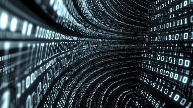 Abstract binary code tunnel.