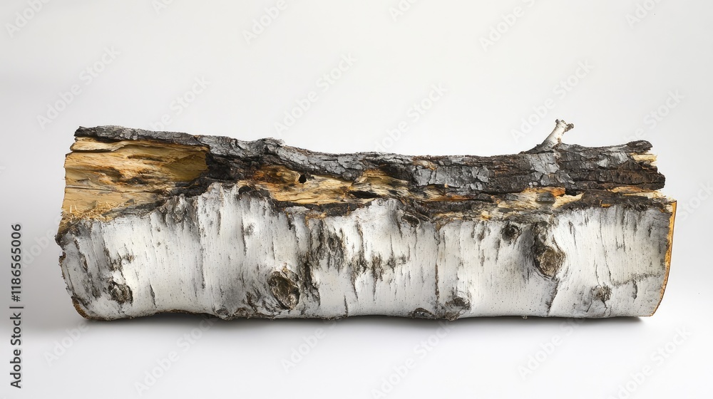 Poster natural textured trunk of white birch bark showcasing unique patterns and colors for artistic and de