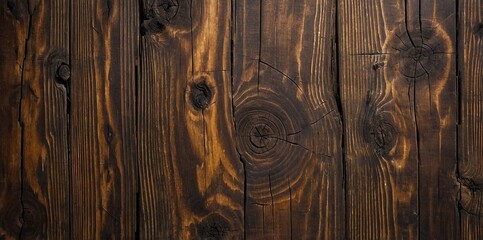 Dark Wood Texture Background Surface Top View. Old and Weathered. Detailed Grain Texture. Natural Organic Texture. Deep Dark Tones. Ideal for Rustic or Vintage Backgrounds. Textured Designs Template