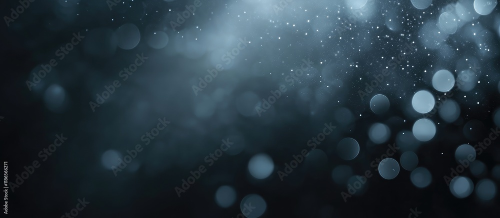 Poster dark gray abstract background with blurred bokeh lights creating a gradient texture ideal for elegan
