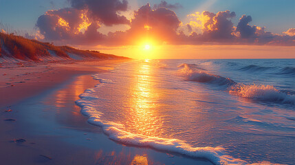 Sunset Sands Serenity at sunset beauty of the evening 