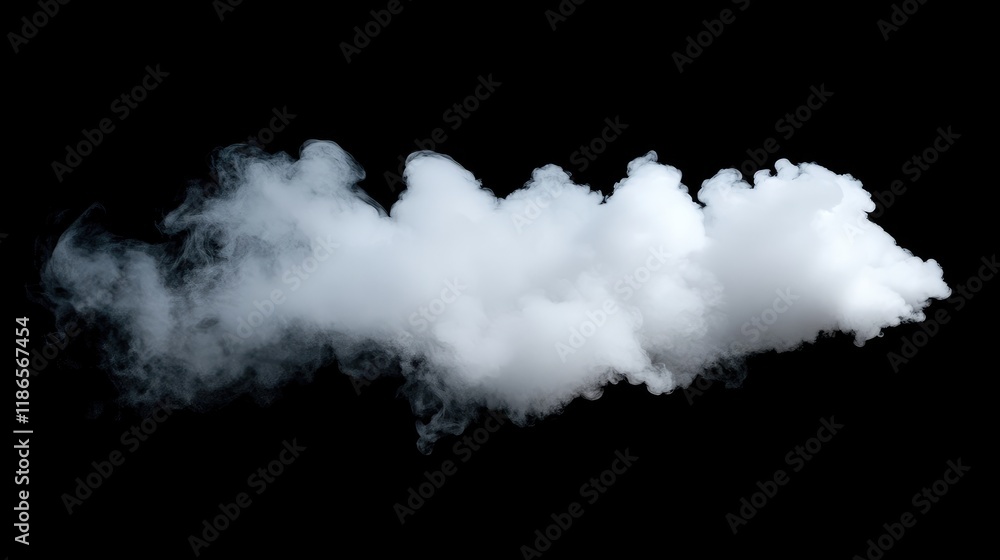 Poster white fluffy smoke cloud on a dark background creating a dramatic contrast for artistic and creative