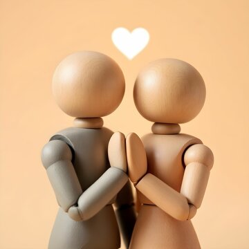 "Cute Couple Holding Heart: Love and Affection"


