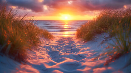 Sunset Sands Serenity at sunset beauty of the evening 