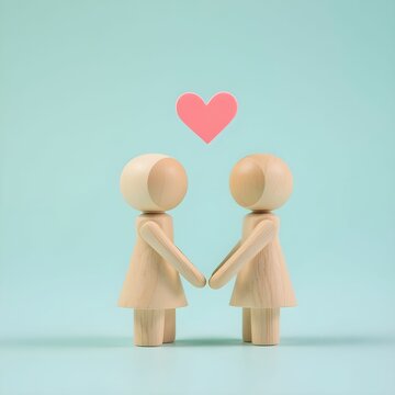 "Cute Couple Holding Heart: Love and Affection"

