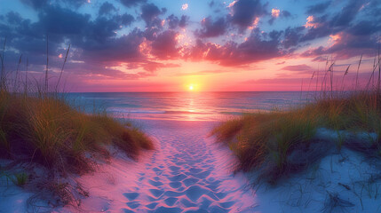 Sunset Sands Serenity at sunset beauty of the evening 