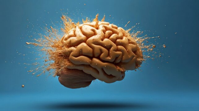 The Exploding Brain: A 3D Render of Cognitive Explosion