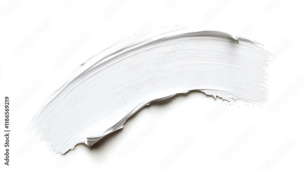 Poster White Brush Stroke Texture Isolated on White Background for Artistic and Design Use