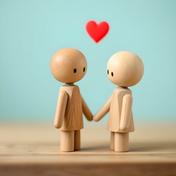 "Cute Couple Holding Heart: Love and Affection"

