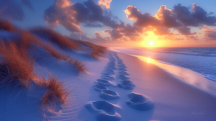 Sunset Sands Serenity at sunset beauty of the evening 